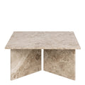 Vega Square Coffee Table with Brown Marble Top 90cm - image 2