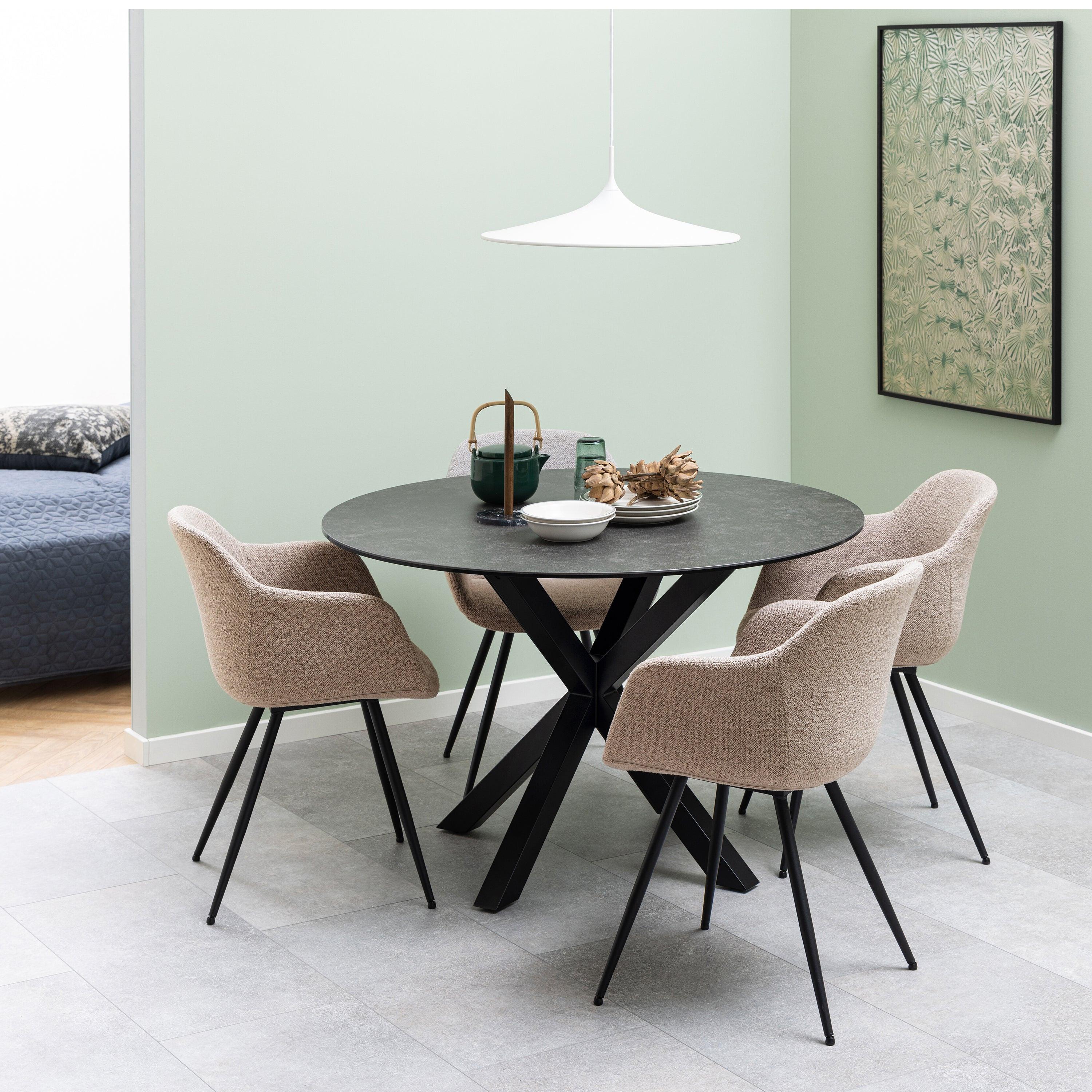 Heaven Round Dining Table with Ceramic Black Top - image 3