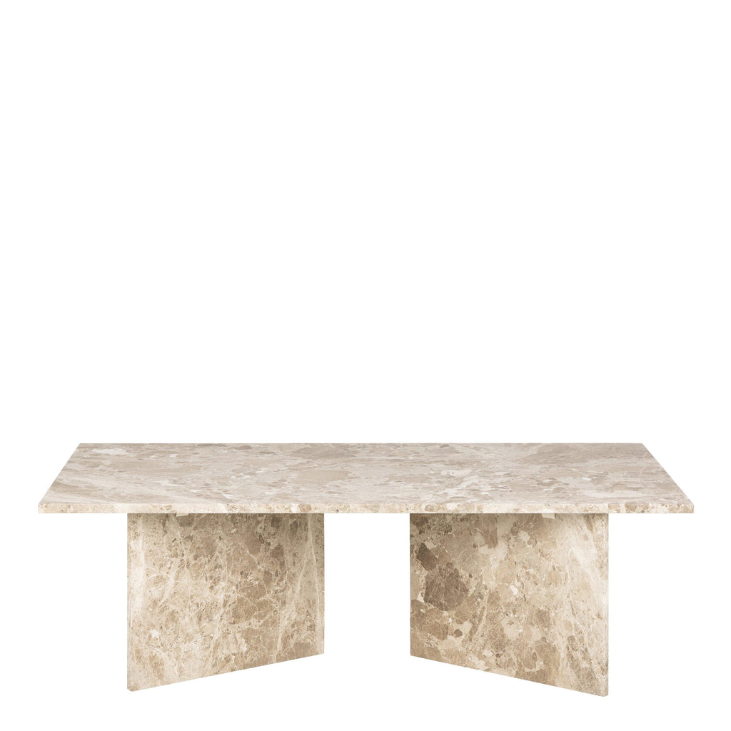 Vega Rectangular Coffee Table with Brown Marble Top 140cm - image 2