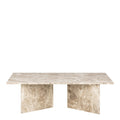 Vega Rectangular Coffee Table with Brown Marble Top 140cm - image 2