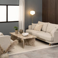 Vega Rectangular Coffee Table with Brown Marble Top 140cm - image 3