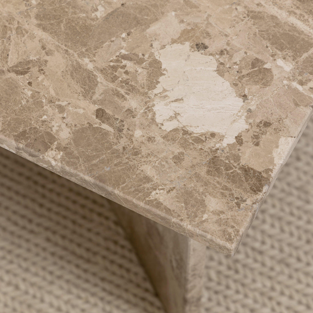 Vega Rectangular Coffee Table with Brown Marble Top 140cm - image 5