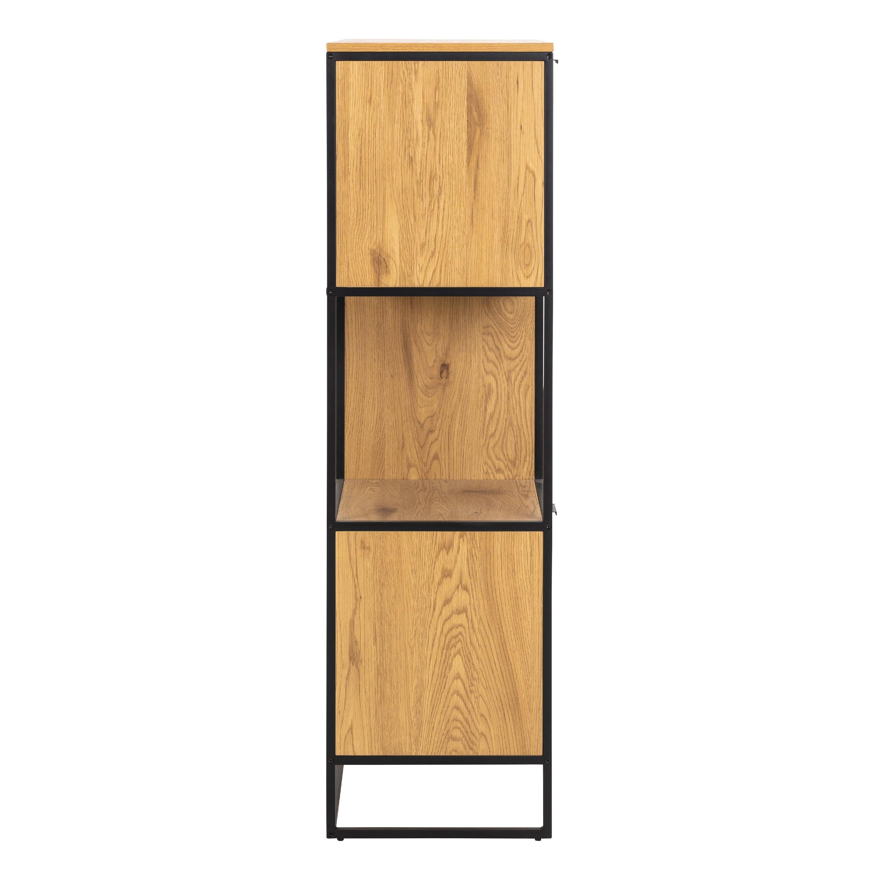 Swindon Bookcase with 2 Doors, 3 Drawers and 1 Shelves in Black - image 3