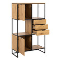 Swindon Bookcase with 2 Doors, 3 Drawers and 1 Shelves in Black - image 4