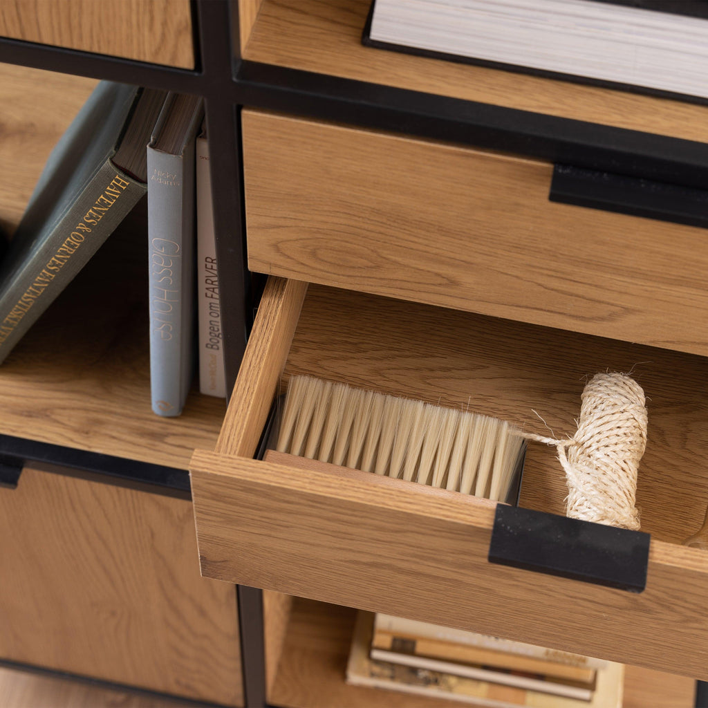 Swindon Bookcase with 2 Doors, 3 Drawers and 1 Shelves in Black - image 7