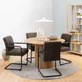 Yale Dining Table in Oak 120cm includes 4 Adele Dining Chairs in Grey Fabric