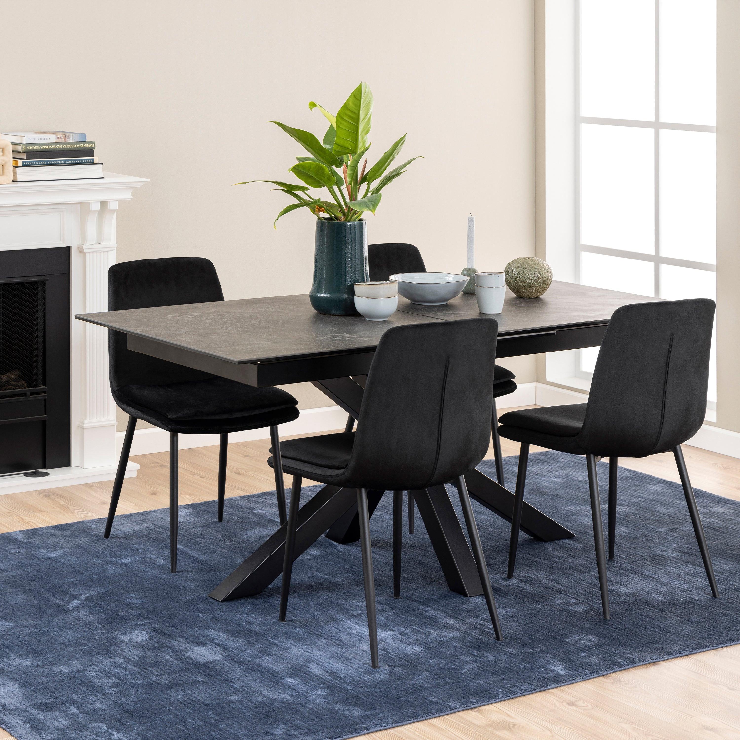 Heaven Extendable Dining Table with Ceramic Black Top 168cm - image 4