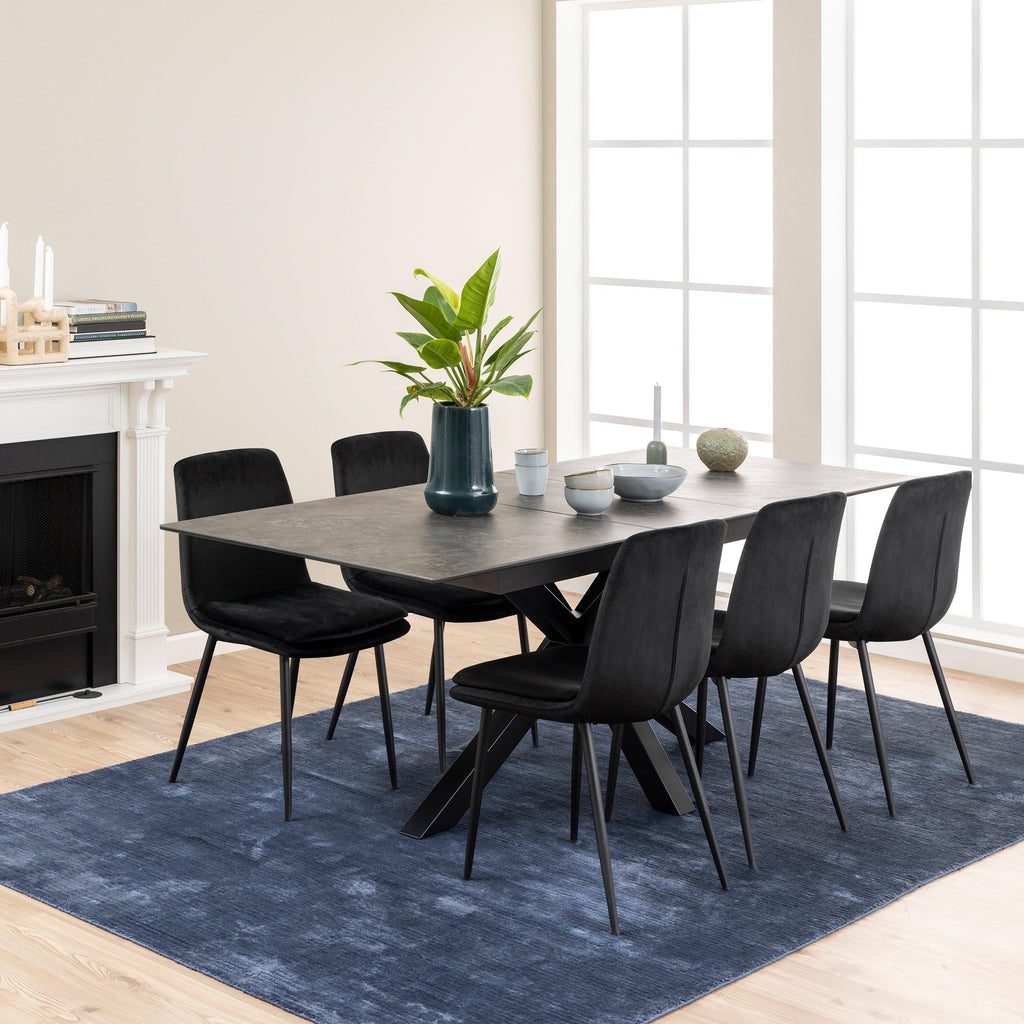 Heaven Extendable Dining Table with Ceramic Black Top 168cm - image 5