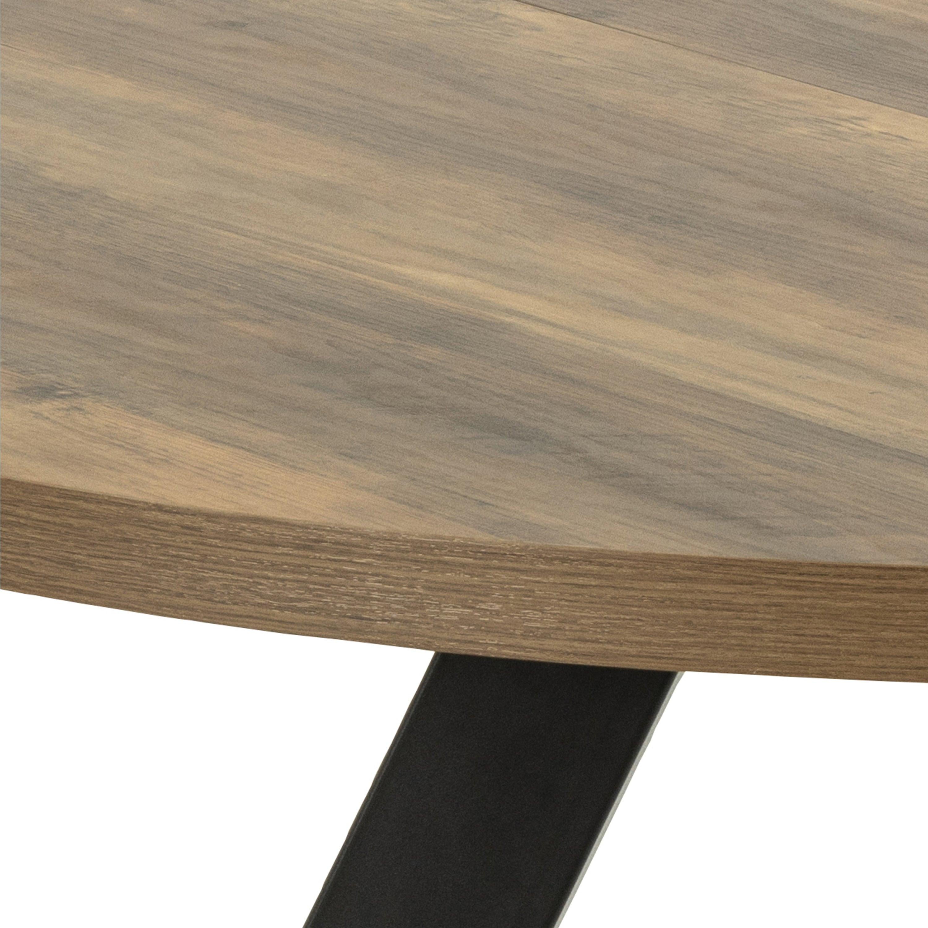 Zalida Extending Round Dining Table in Oak 120-210cm - image 5