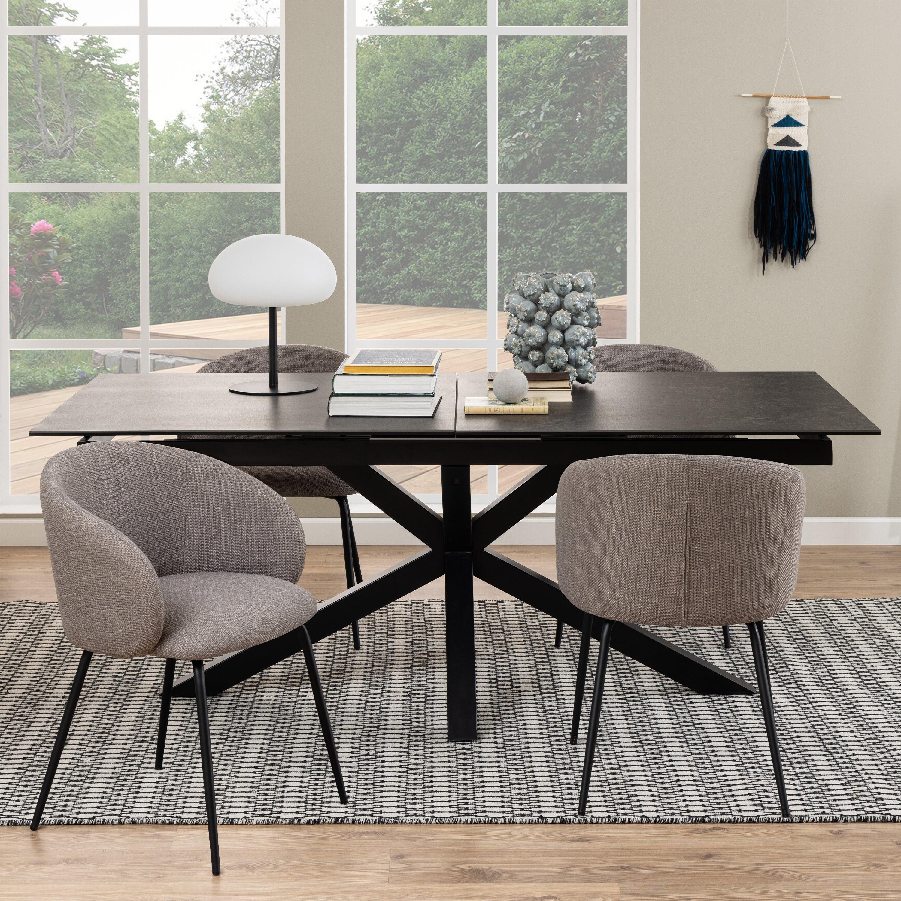Heaven Extendable Dining Table with Ceramic Black Top 200cm - image 4
