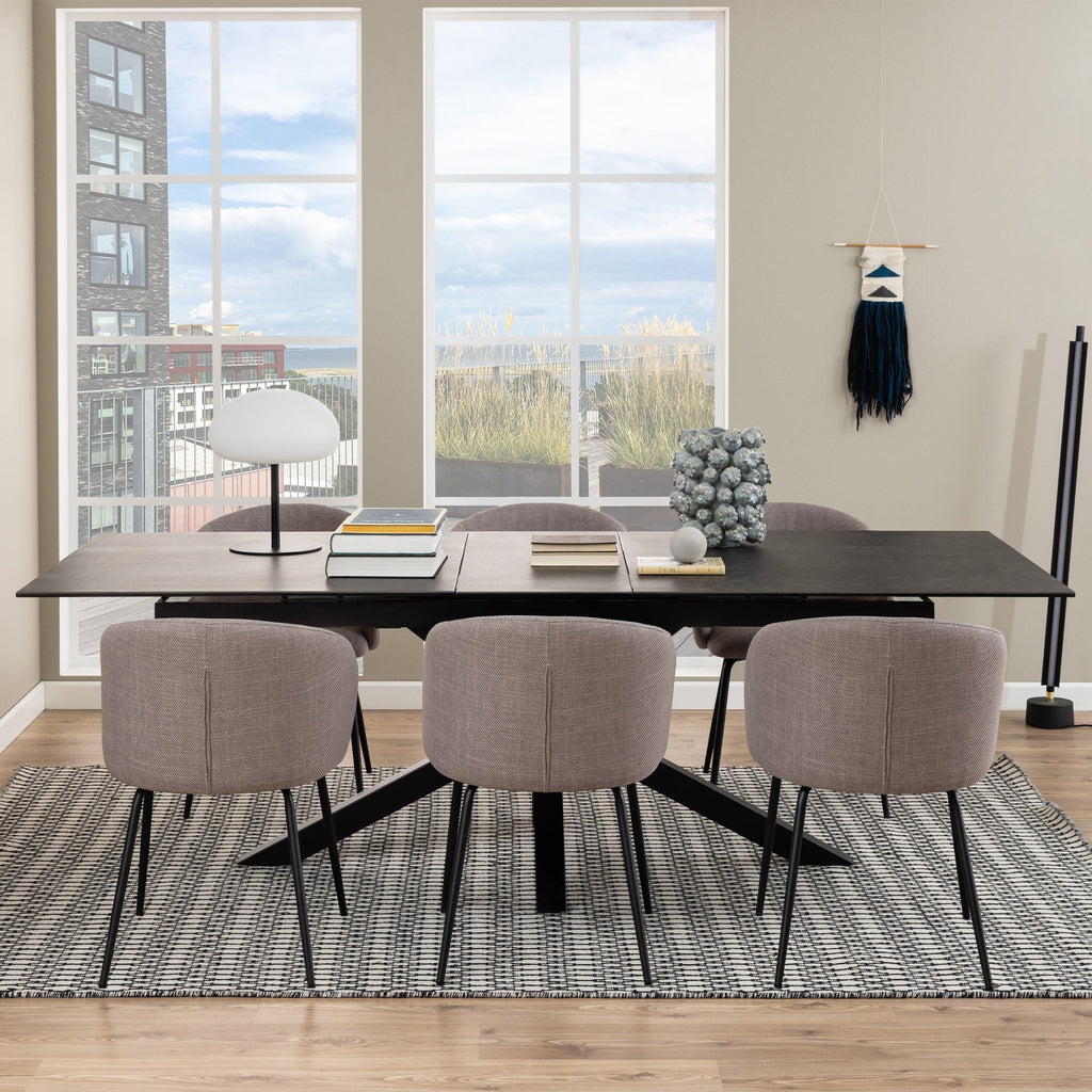 Heaven Extendable Dining Table with Ceramic Black Top 200cm - image 5