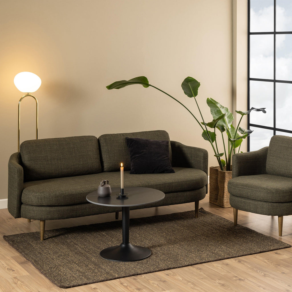 Malta Ceramic Round Coffee Table in Matt black 60x45cm - image 2