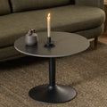 Malta Ceramic Round Coffee Table in Matt black 60x45cm - image 3
