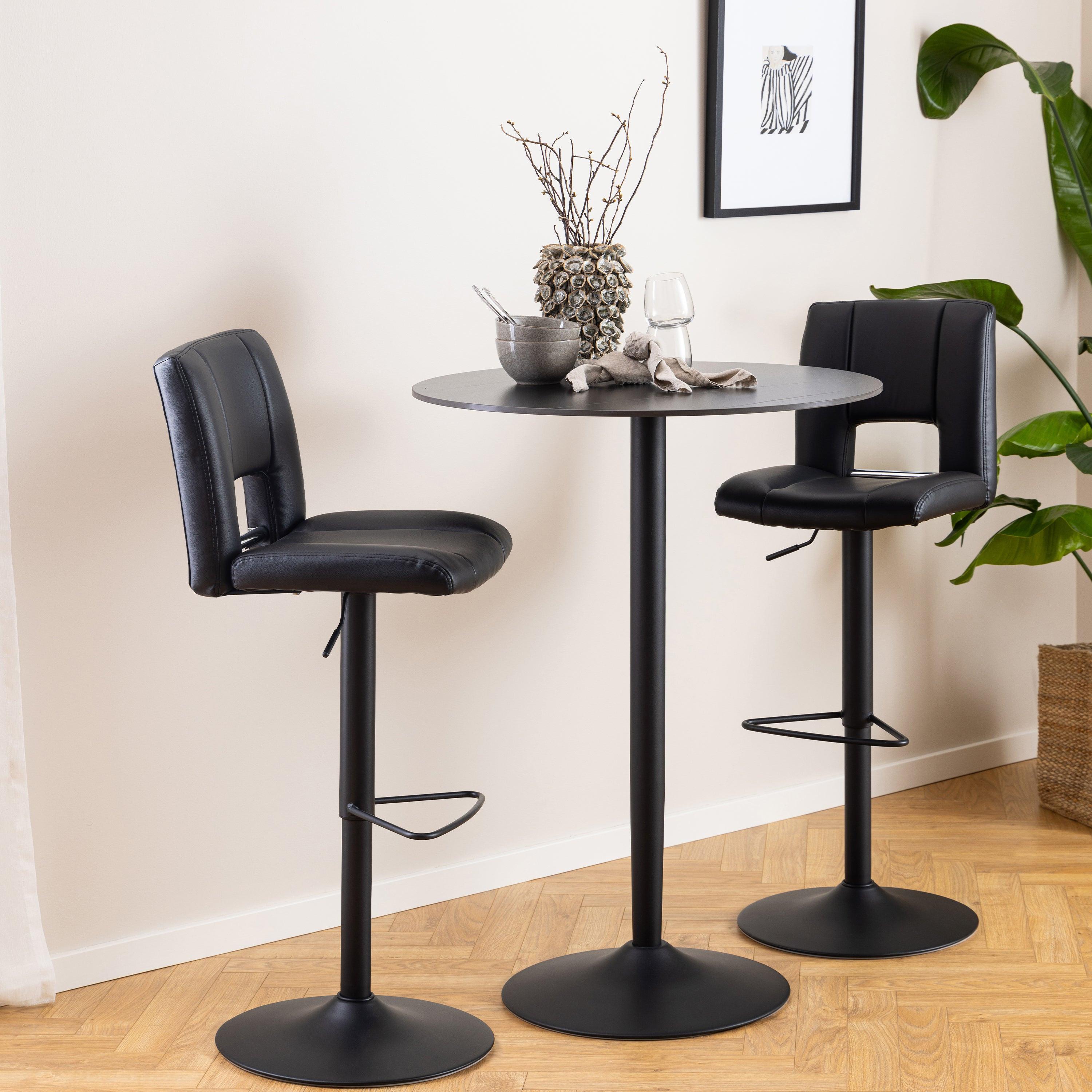 Malta Ceramic Round Bar Table in Matt Black - image 3