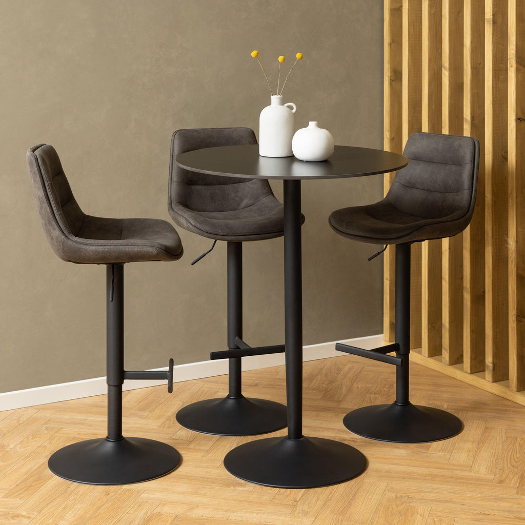 Malta Ceramic Round Bar Table in Matt Black - image 4