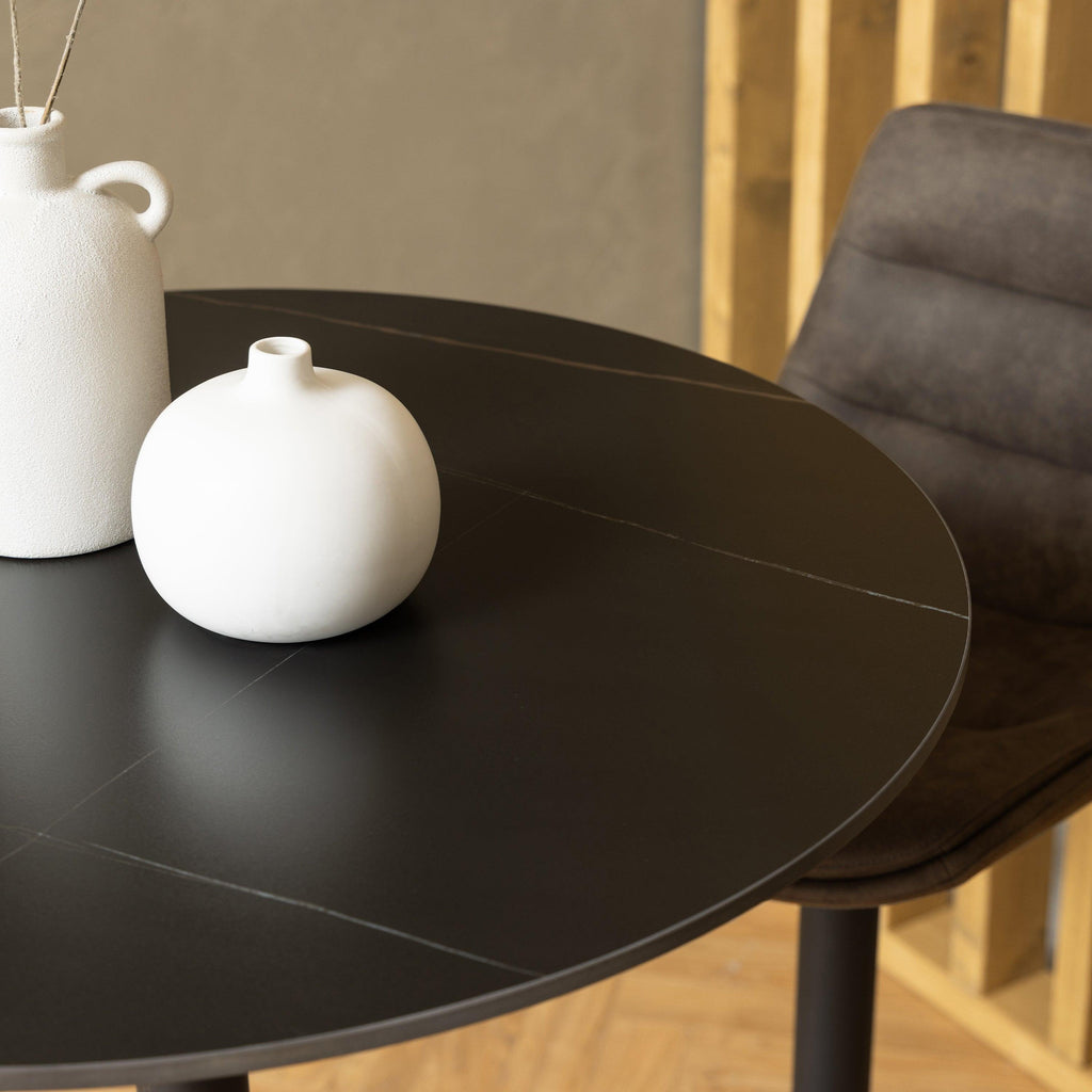 Malta Ceramic Round Bar Table in Matt Black - image 5