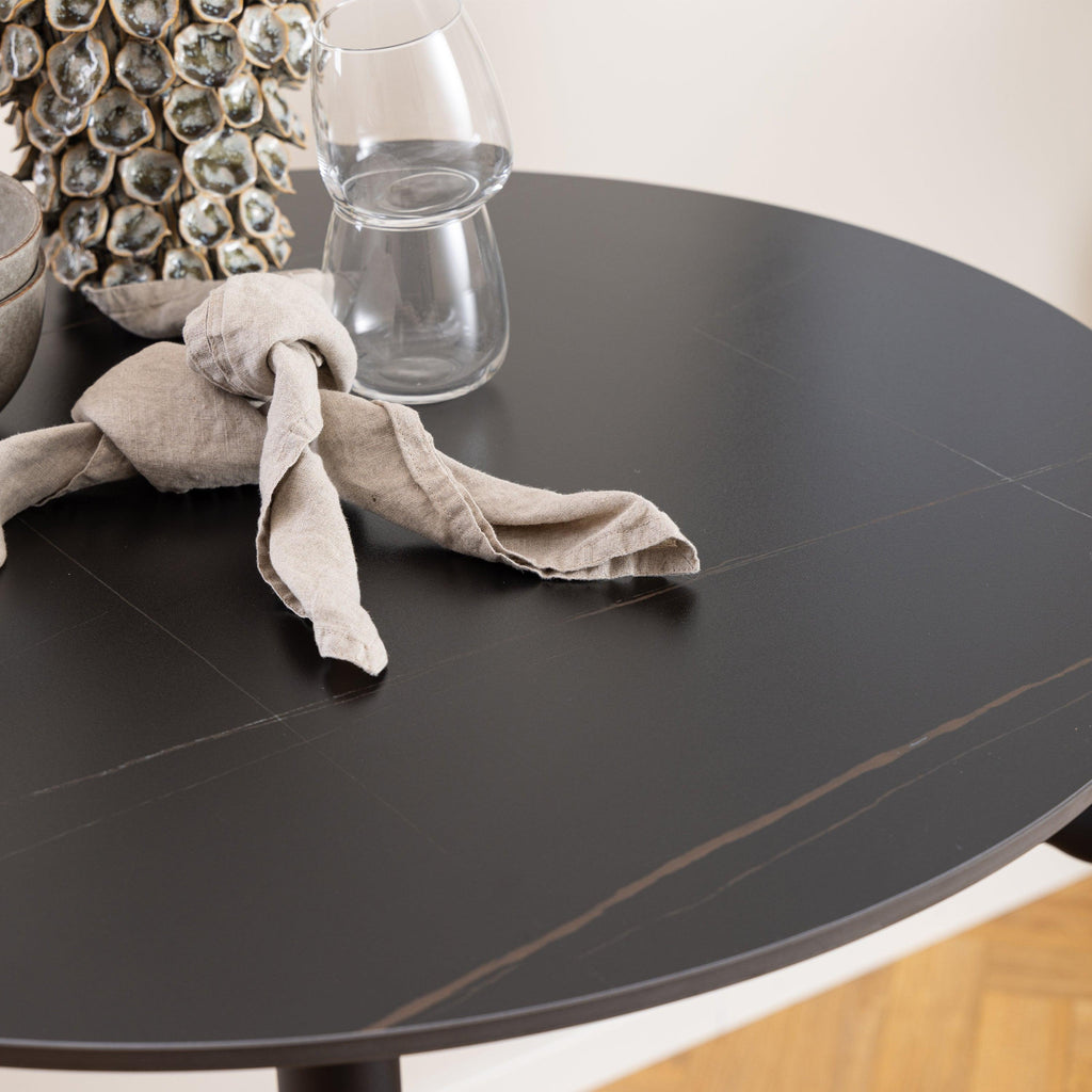 Malta Ceramic Round Bar Table in Matt Black - image 6