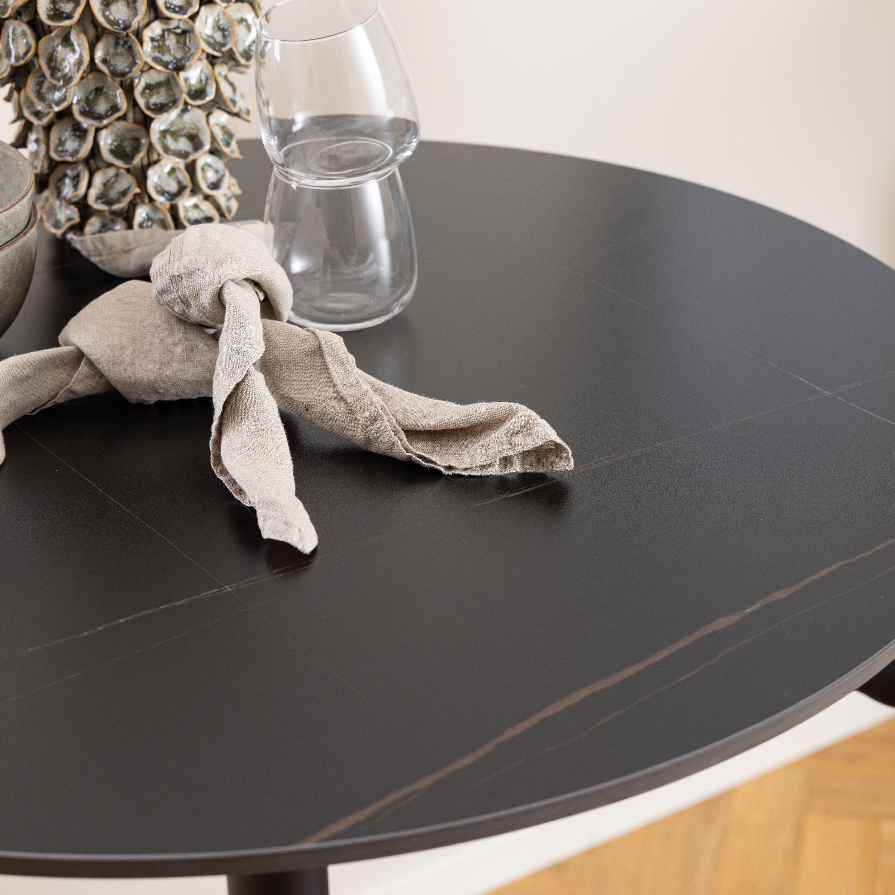 Malta Ceramic Round Bar Table in Matt Black - image 6