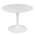 Malta Ceramic Round Coffee Table in White 60x45cm