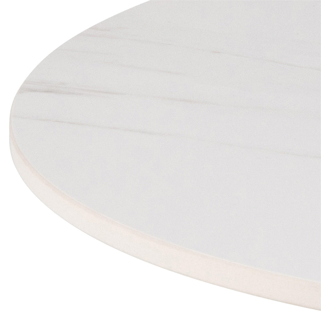 Malta Ceramic Round Coffee Table in White 60x45cm - image 4