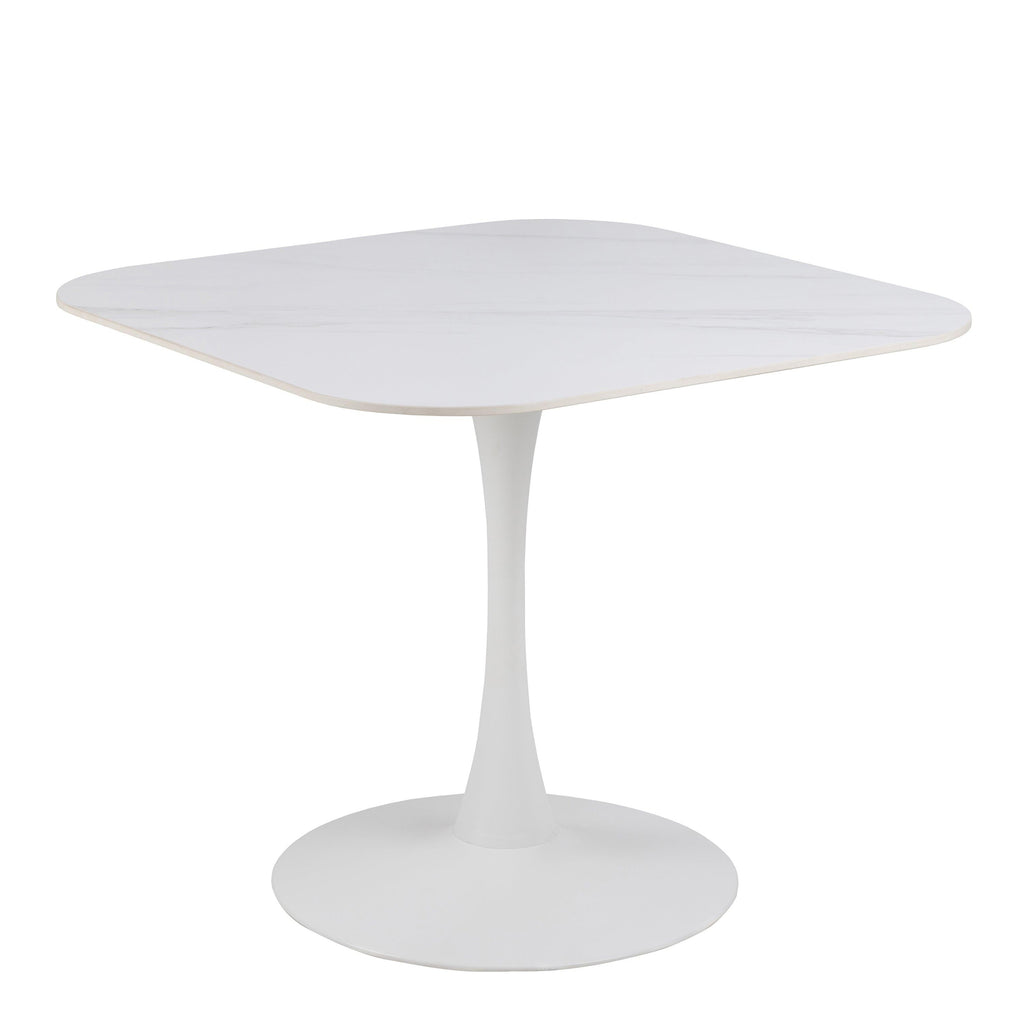 Malta Ceramic Square Dining Table in White - image 2