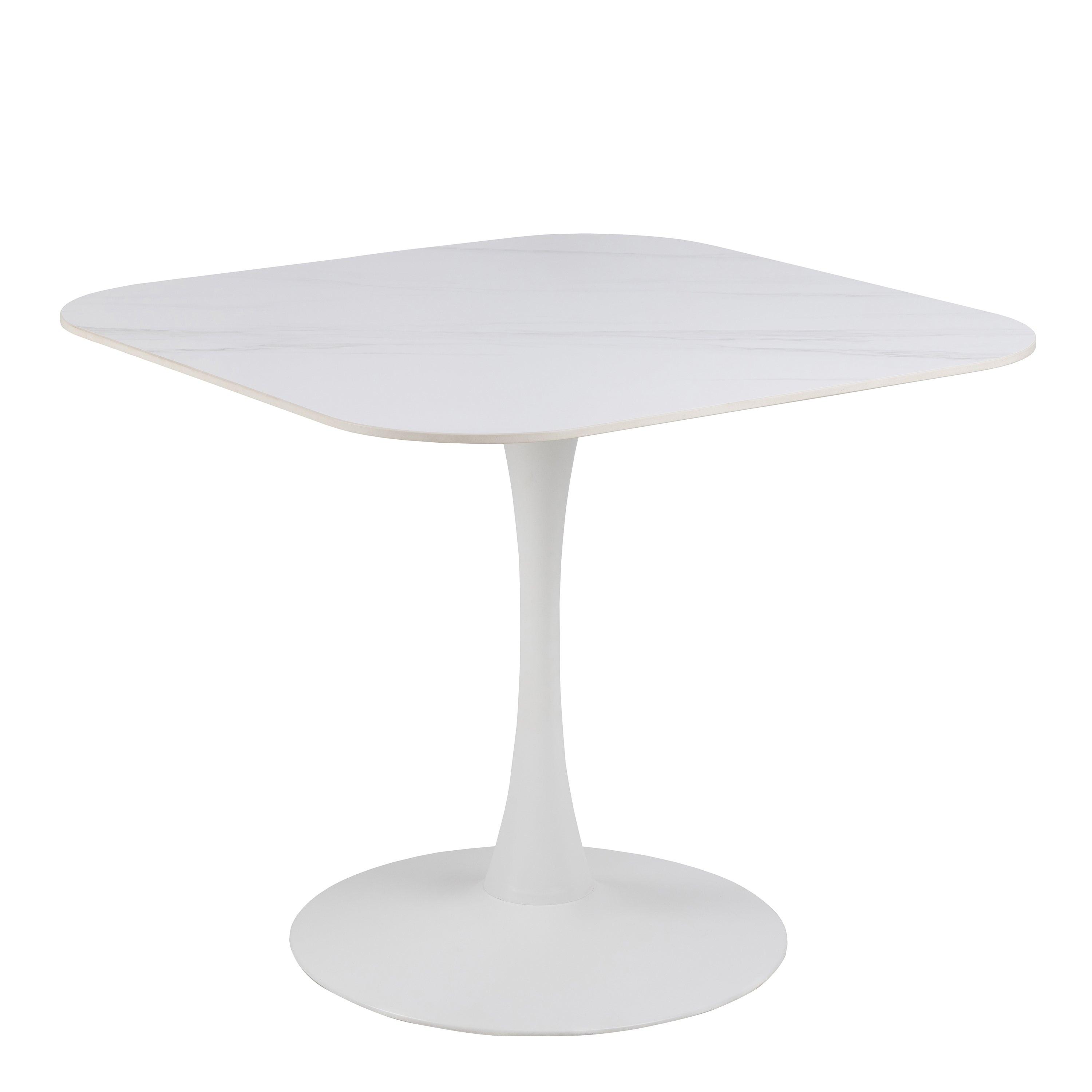 Malta Ceramic Square Dining Table in White - image 2