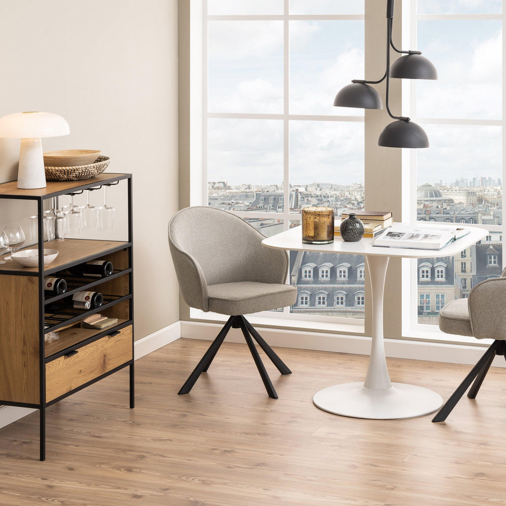Malta Ceramic Square Dining Table in White - image 3
