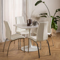 Malta Ceramic Square Dining Table in White - image 4