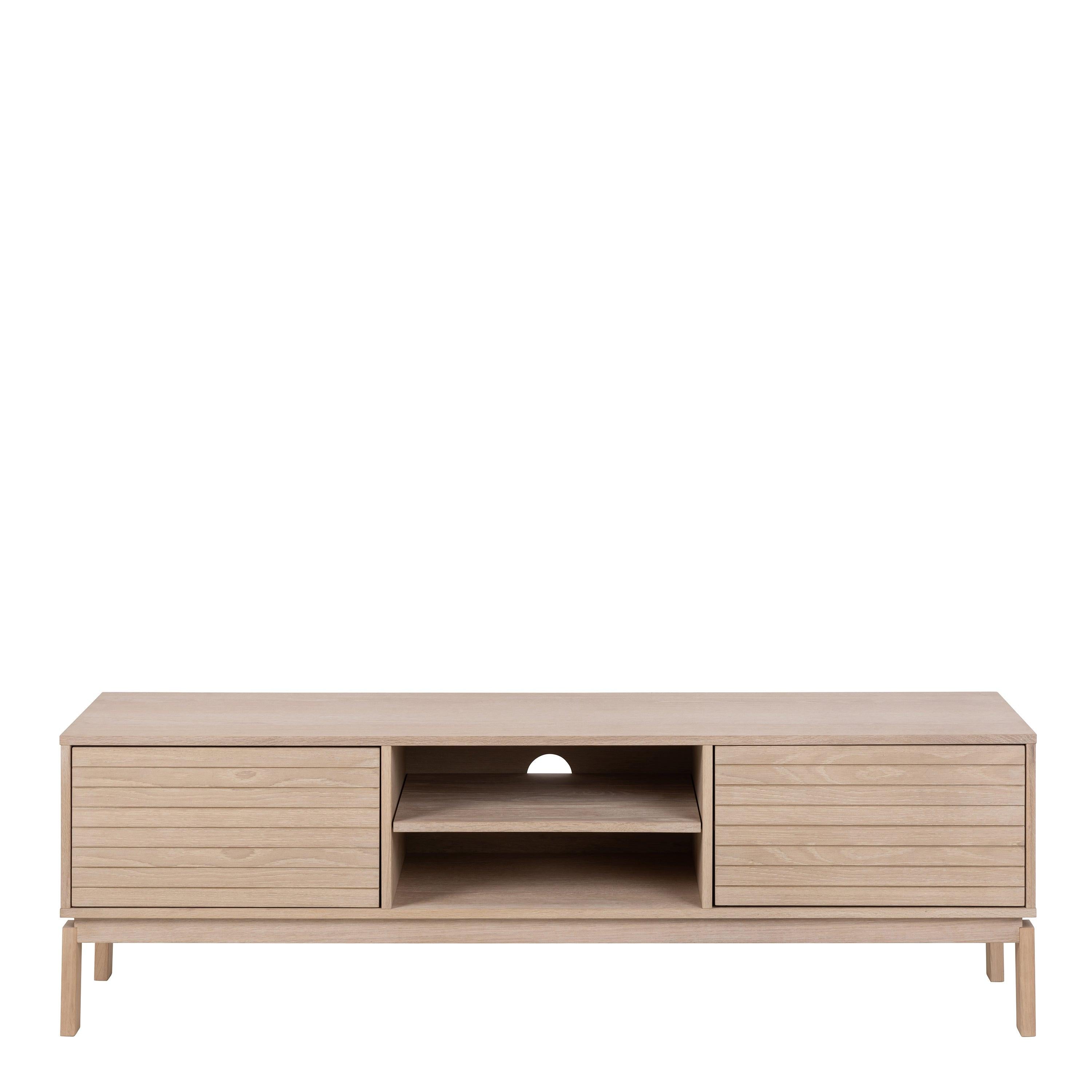 Linley 2 Door TV Unit in White Oak - image 2