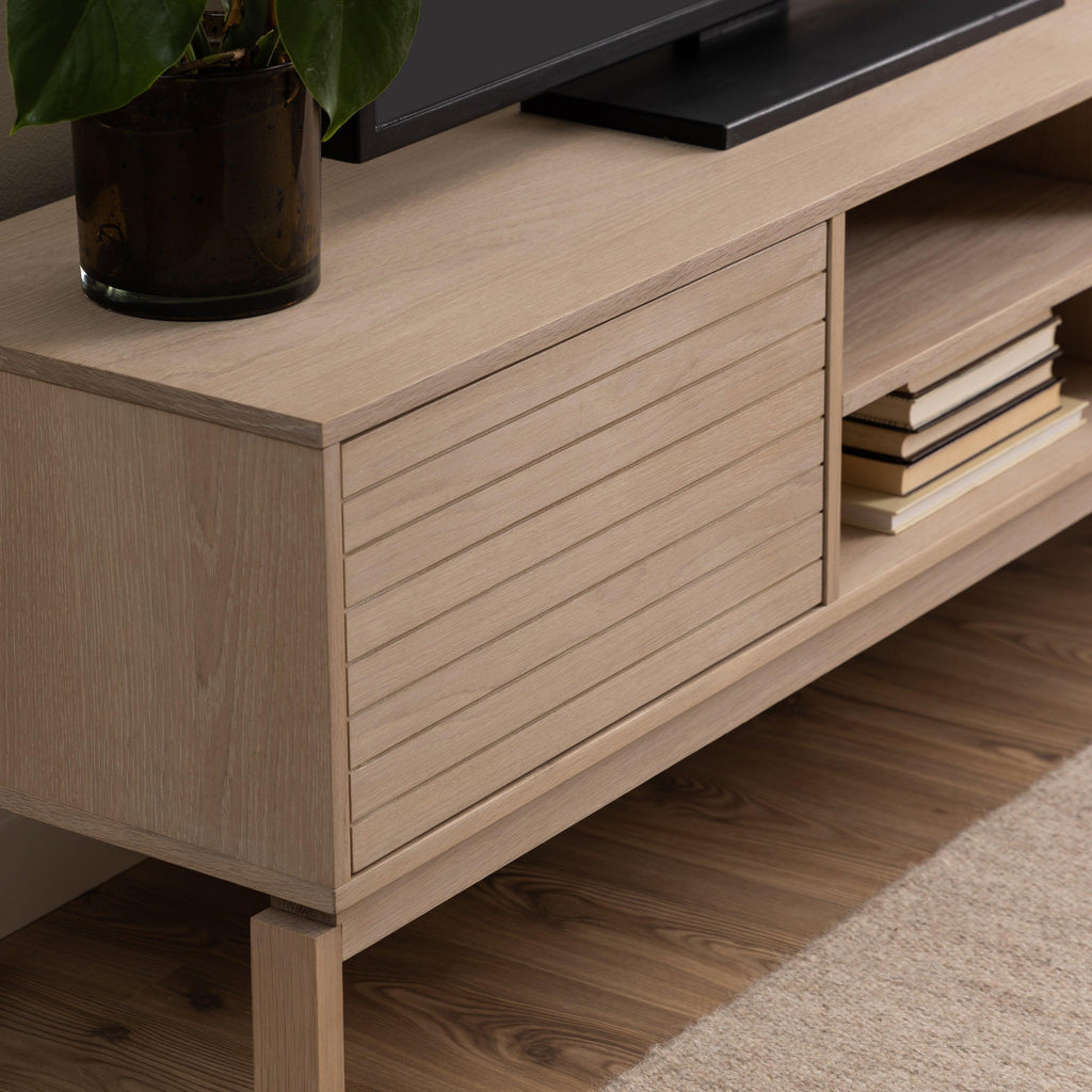 Linley 2 Door TV Unit in White Oak - image 6