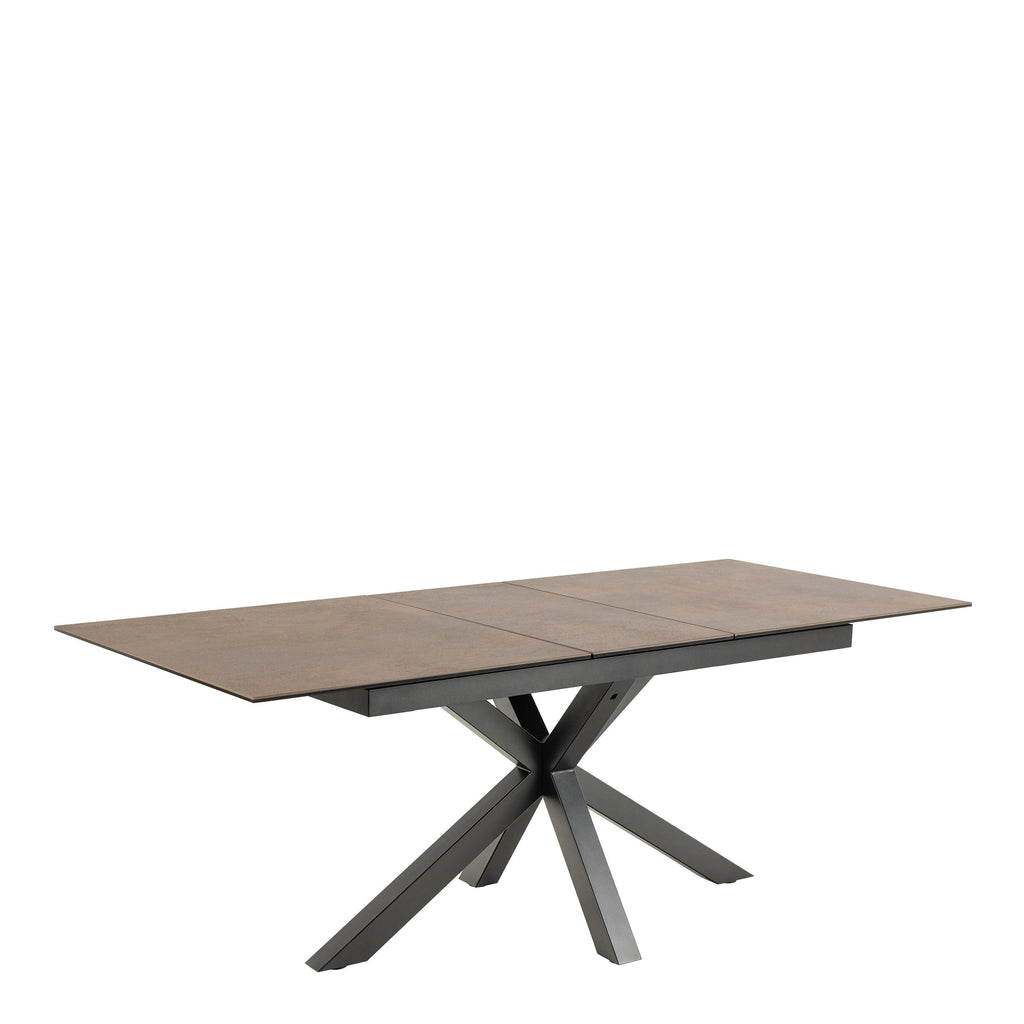 Heaven Extendable Dining Table with Ceramic Rusty Brown Top 168cm - image 3