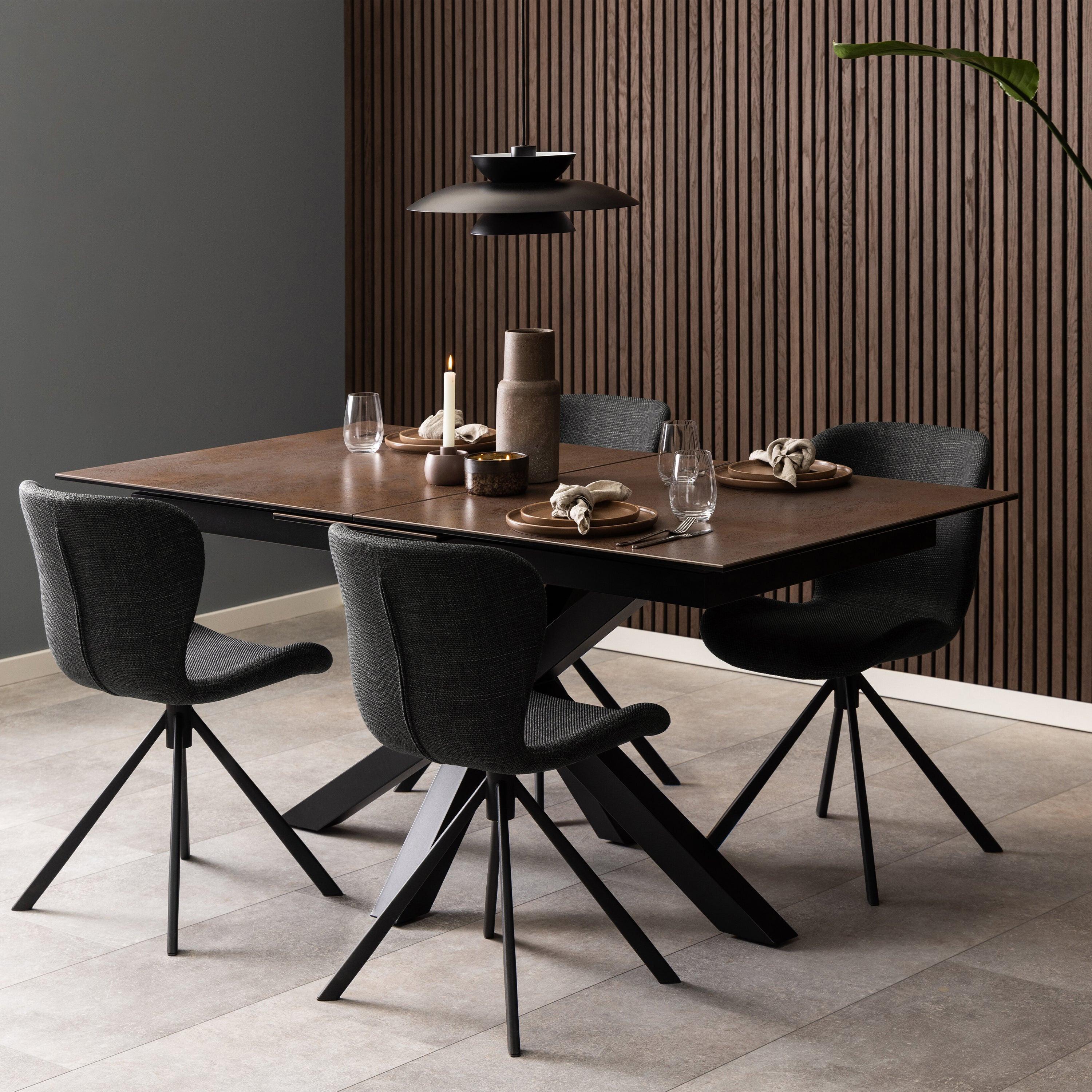 Heaven Extendable Dining Table with Ceramic Rusty Brown Top 168cm - image 4