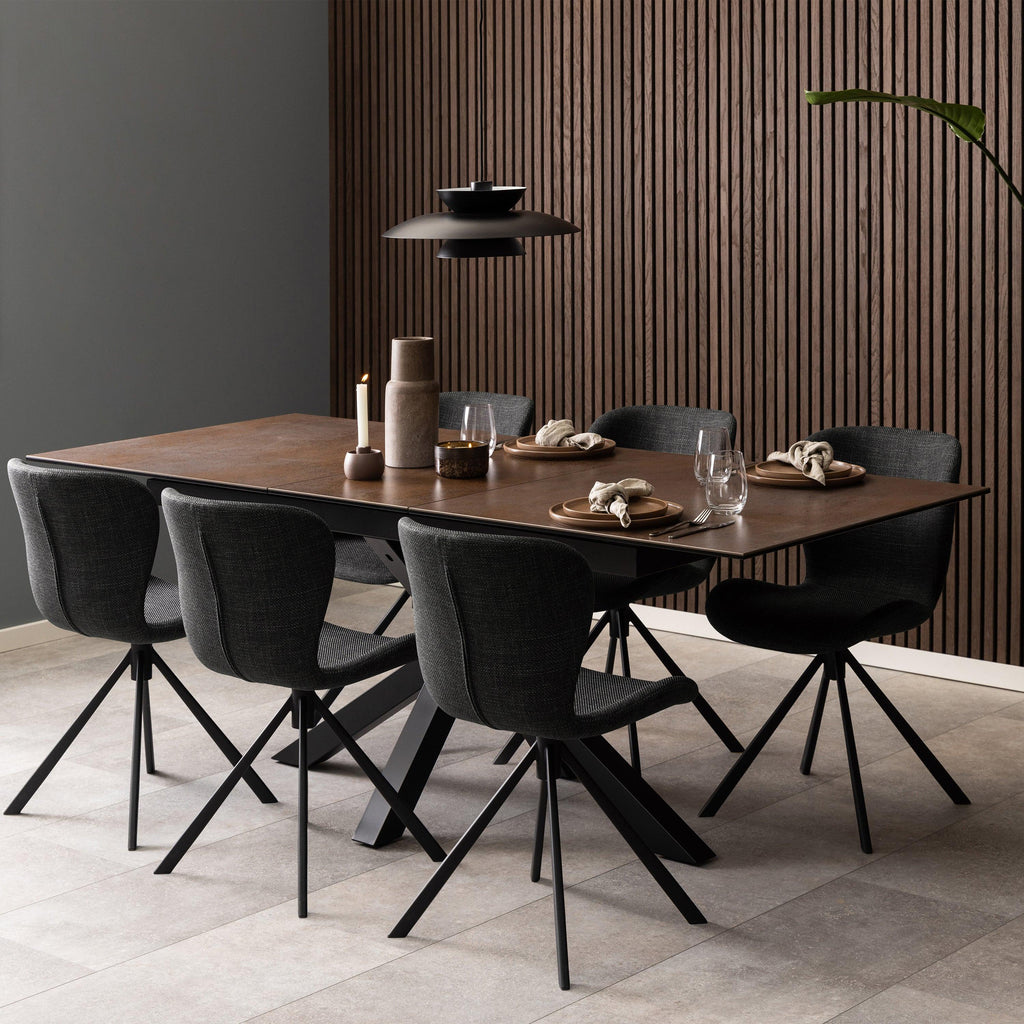 Heaven Extendable Dining Table with Ceramic Rusty Brown Top 168cm - image 5