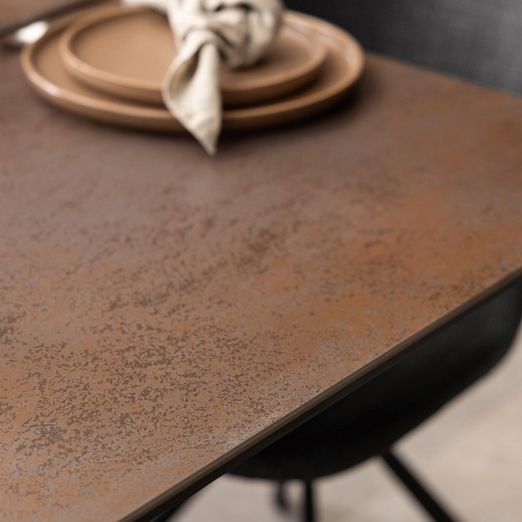 Heaven Extendable Dining Table with Ceramic Rusty Brown Top 168cm - image 6