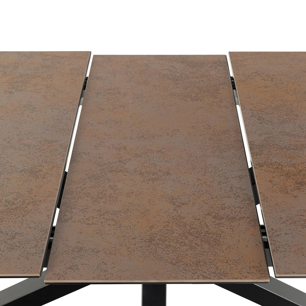 Heaven Extendable Dining Table with Ceramic Rusty Brown Top 168cm - image 8