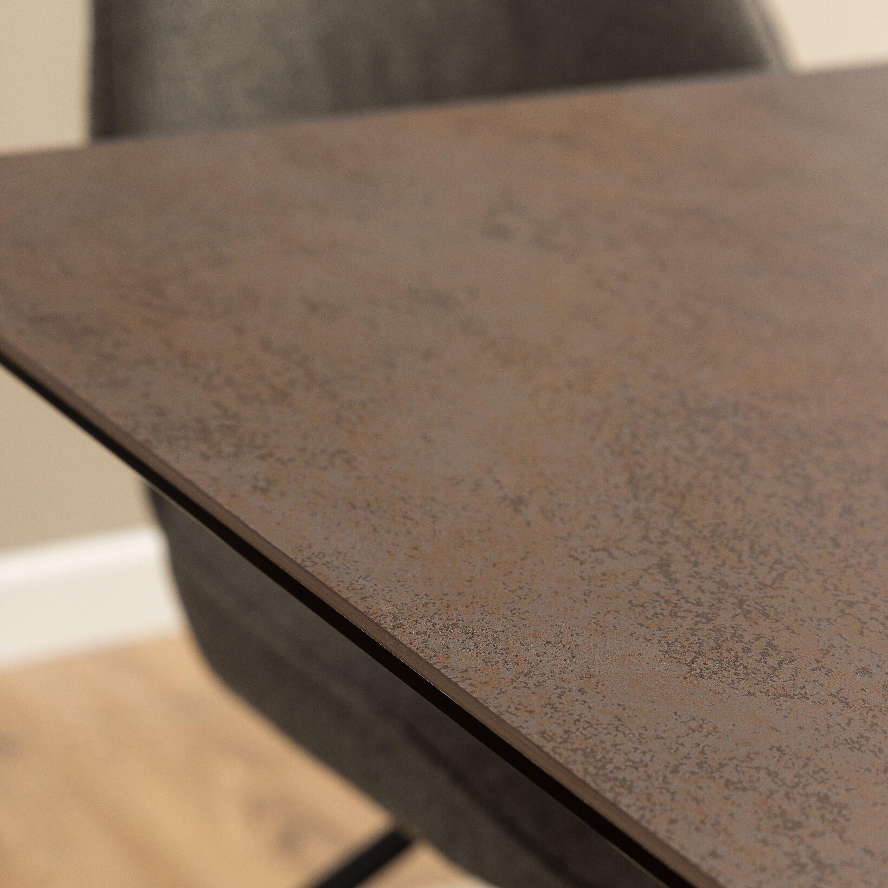 Heaven Extendable Dining Table with Ceramic Rusty Brown Top 200cm - image 6