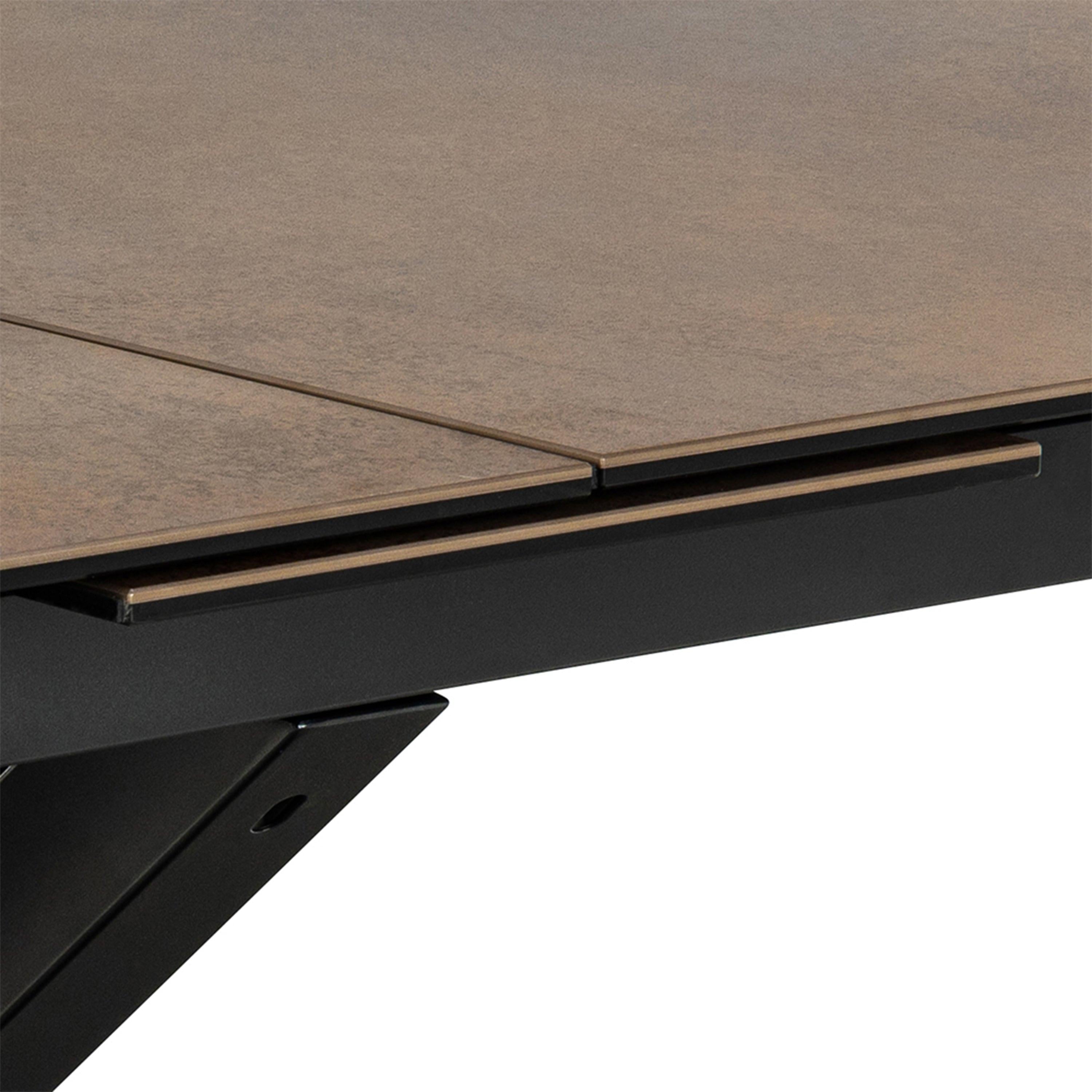 Heaven Extendable Dining Table with Ceramic Rusty Brown Top 200cm - image 8