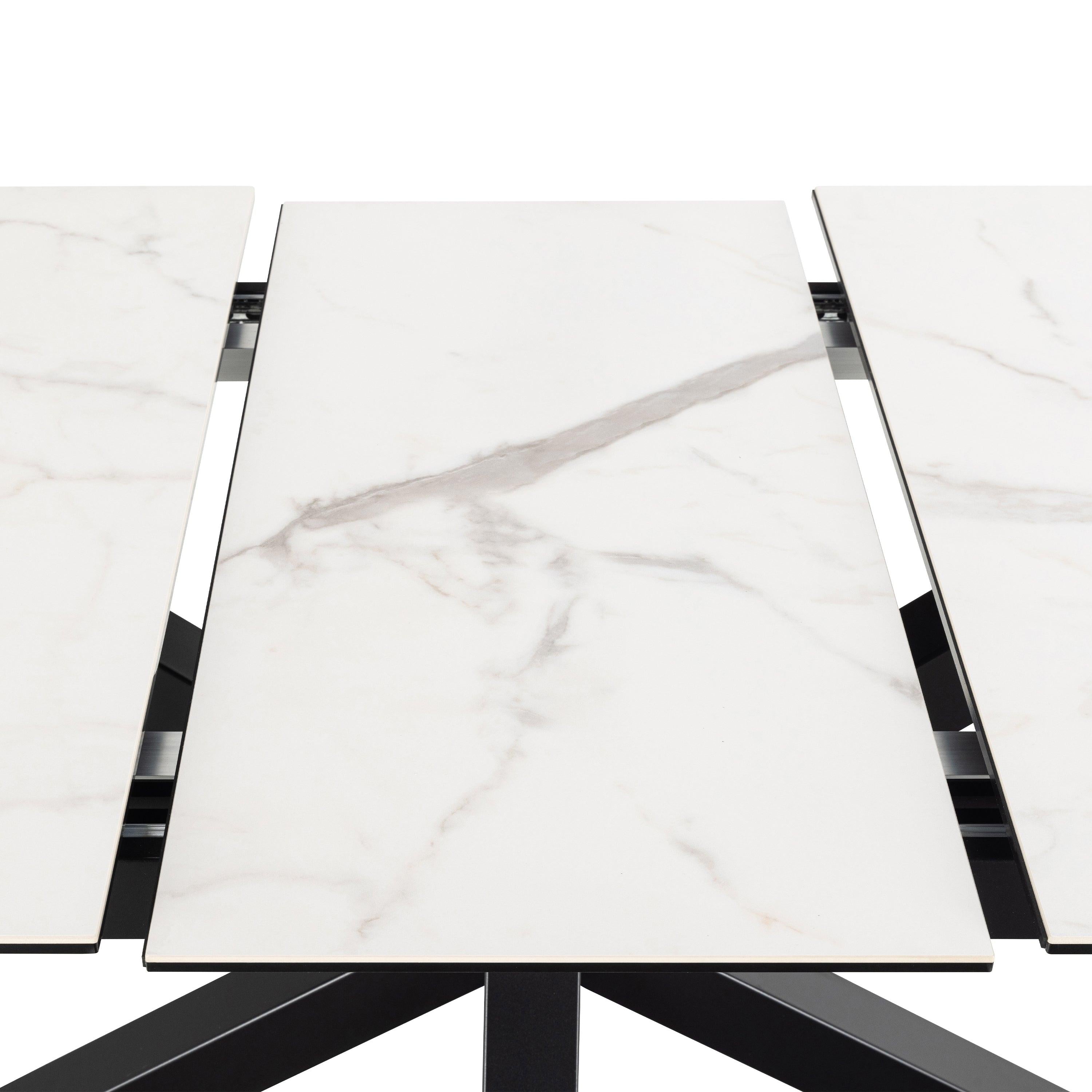 Heaven Extendable Dining Table with Ceramic White Top 168cm - image 11