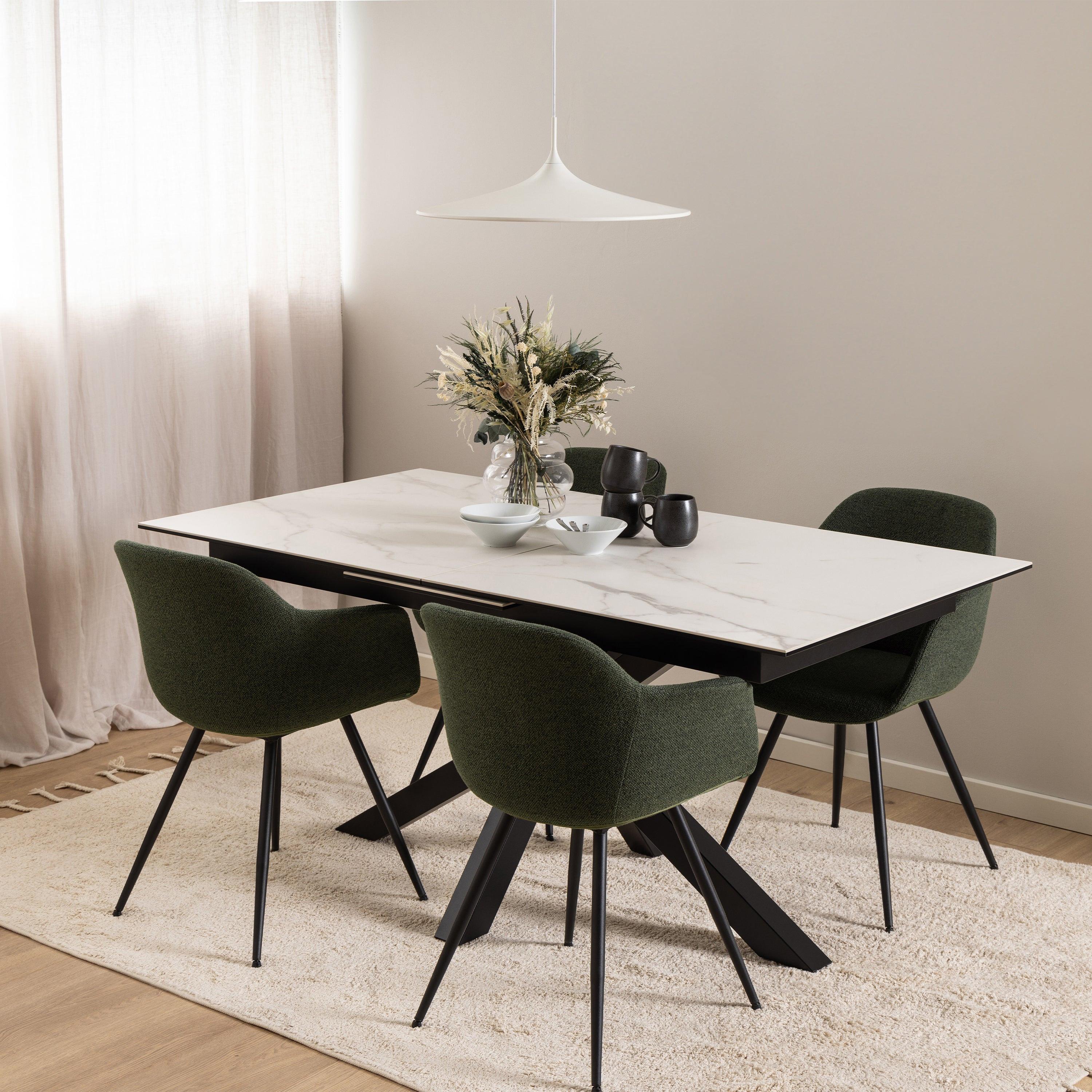 Heaven Extendable Dining Table with Ceramic White Top 168cm - image 4