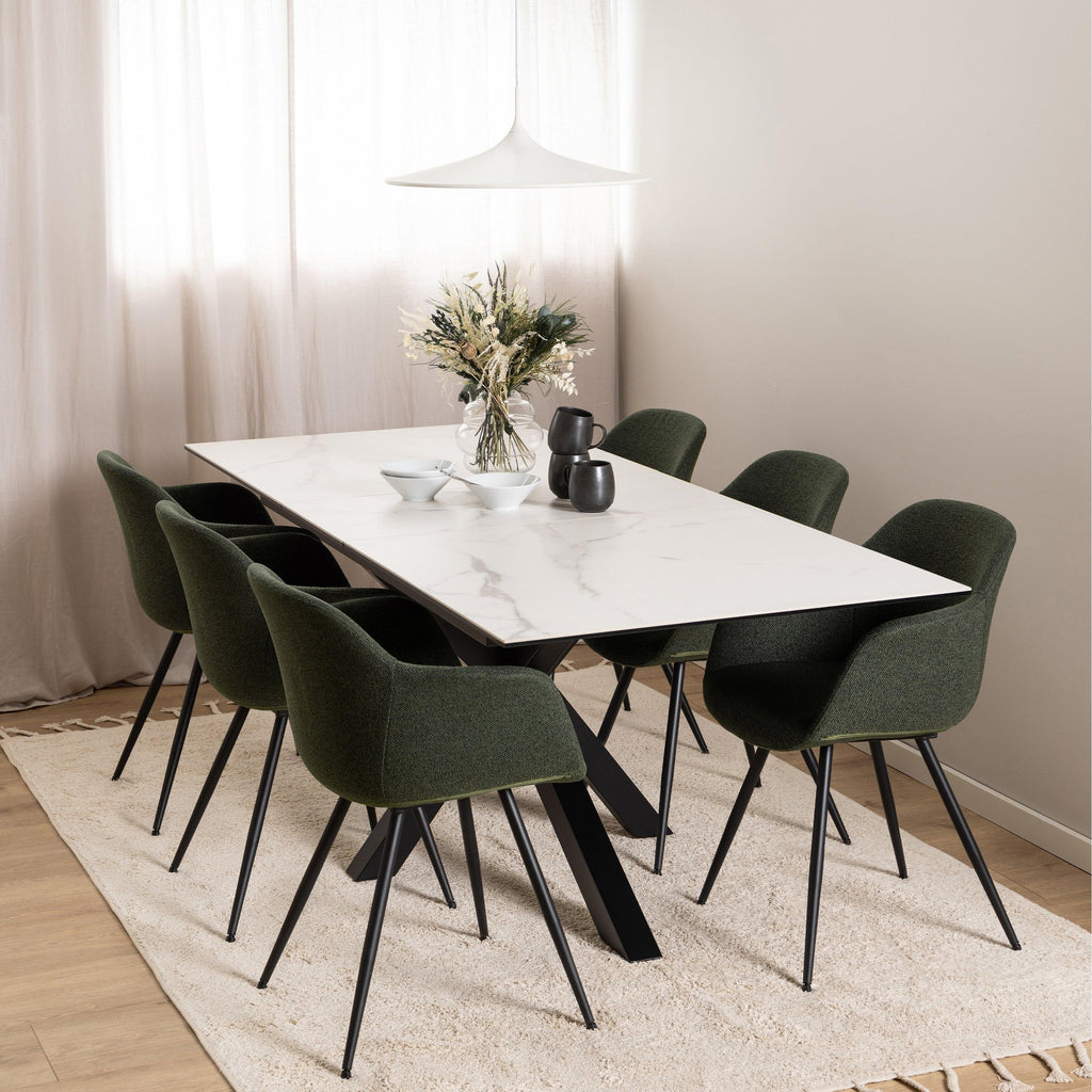 Heaven Extendable Dining Table with Ceramic White Top 168cm - image 5