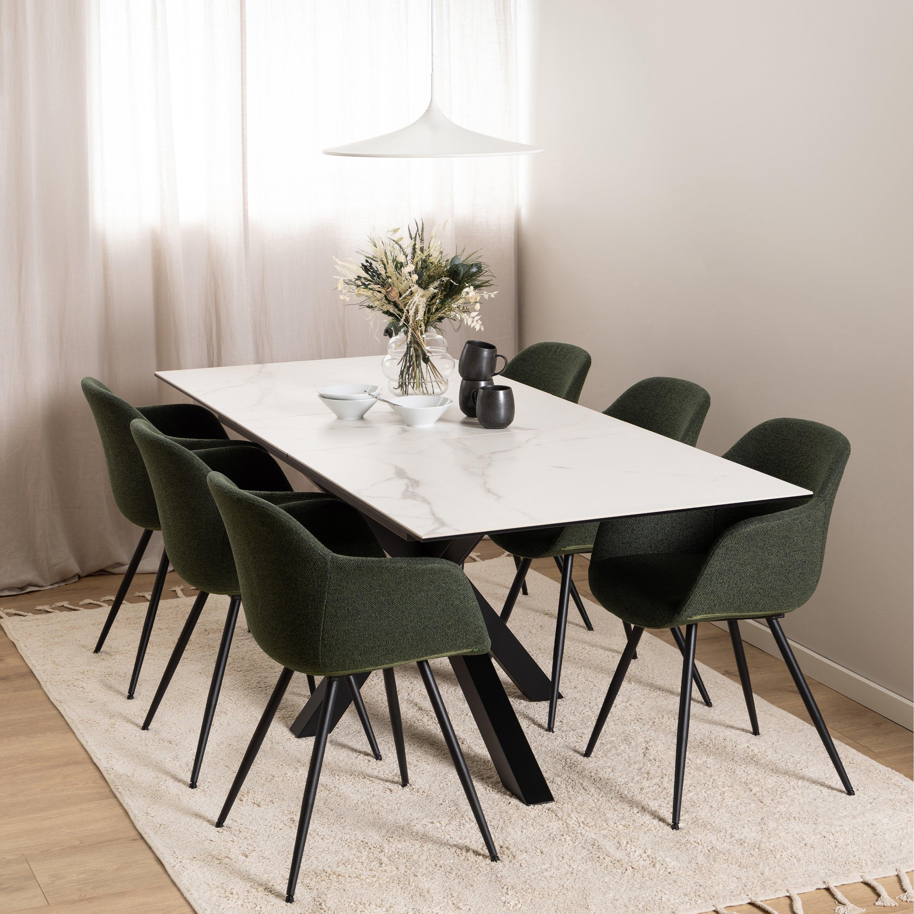 Heaven Extendable Dining Table with Ceramic White Top 168cm - image 5