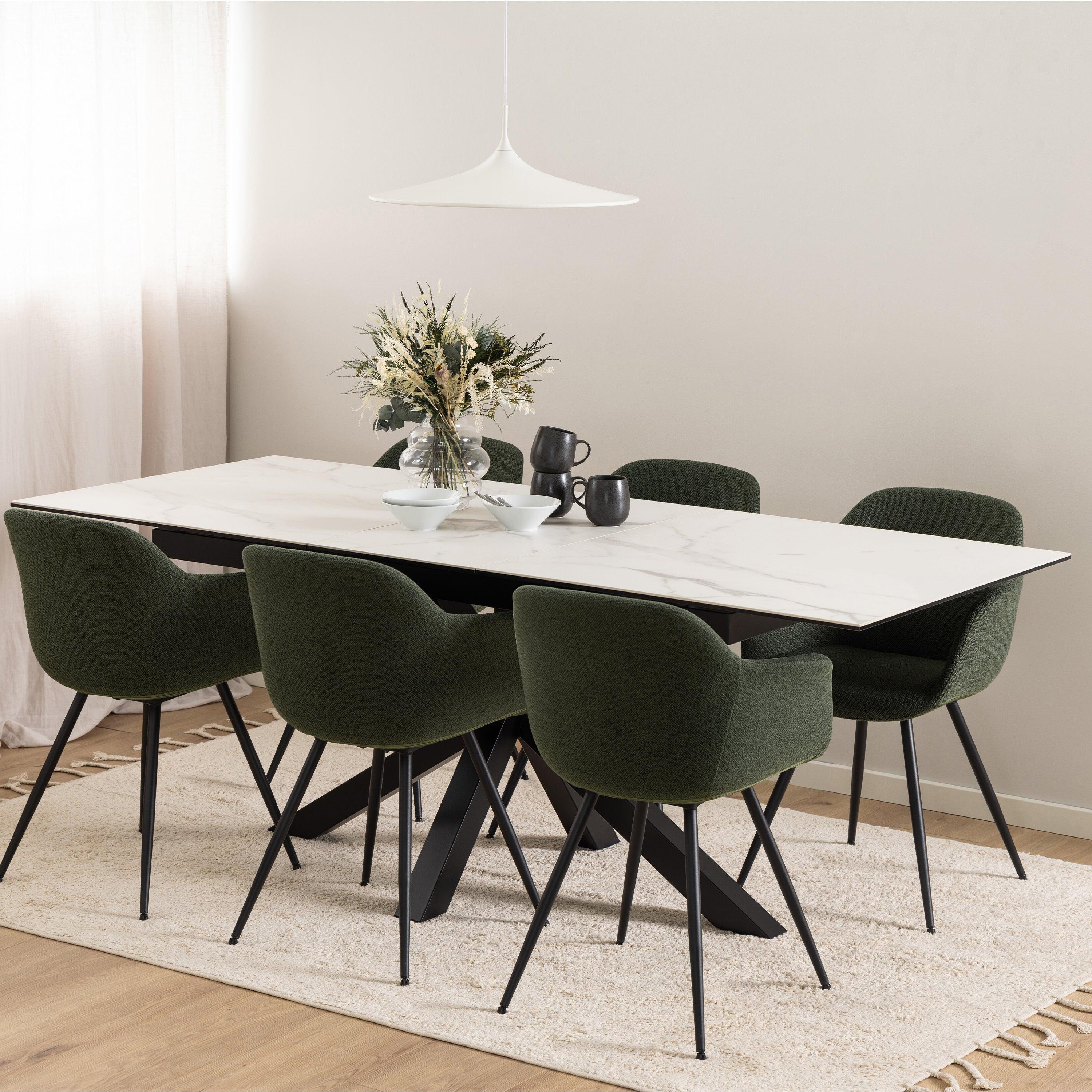 Heaven Extendable Dining Table with Ceramic White Top 168cm - image 6
