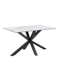 Heaven Dining Table with Ceramic White Top 135x80cm includes 4 Alonso Swivel Cream Dining Chairs with Armrest - image 2