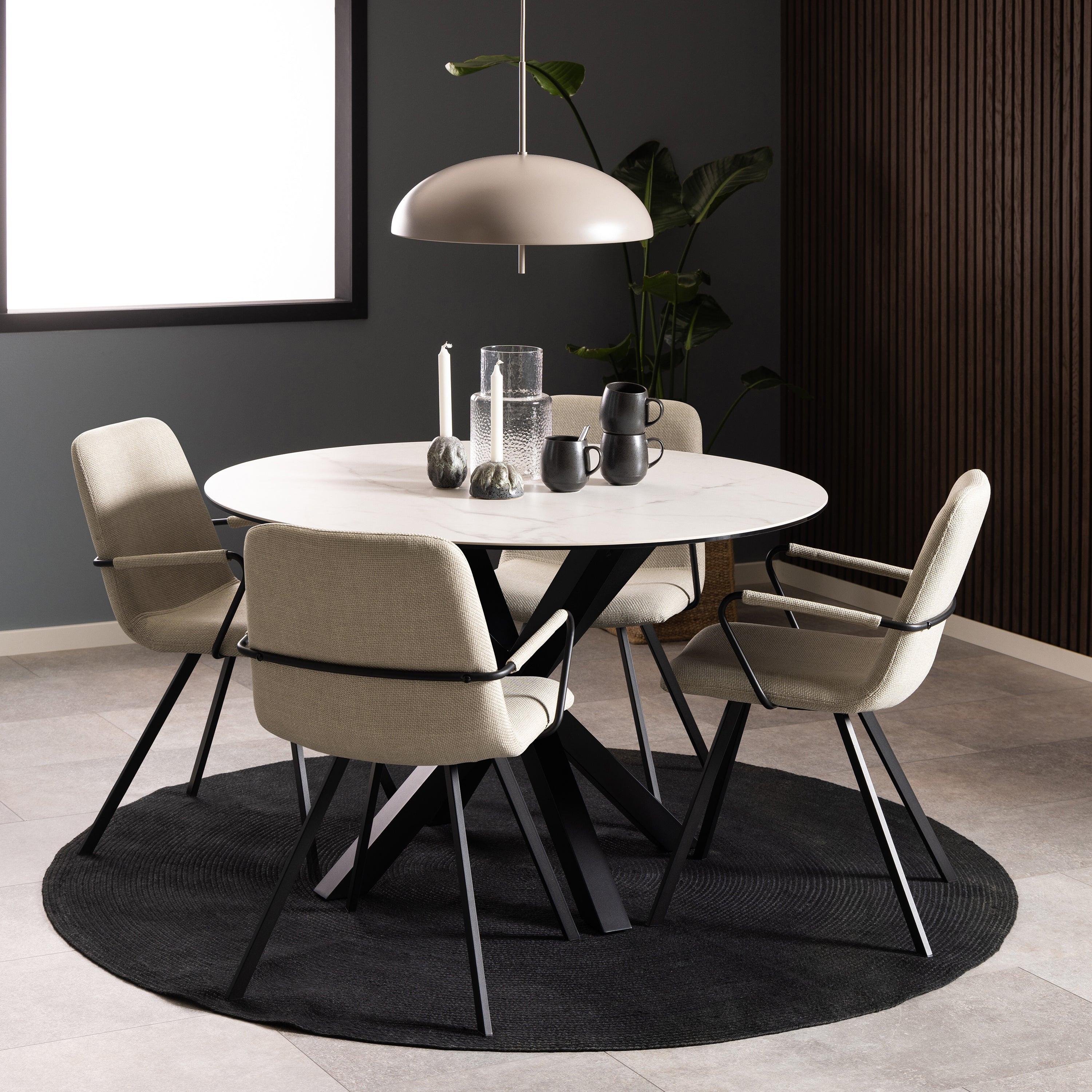 Heaven Round Dining Table with Ceramic White Top - image 3