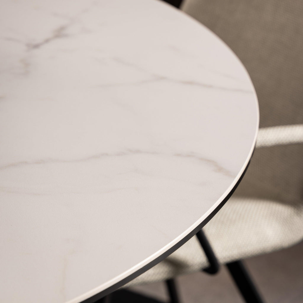 Heaven Round Dining Table with Ceramic White Top - image 4