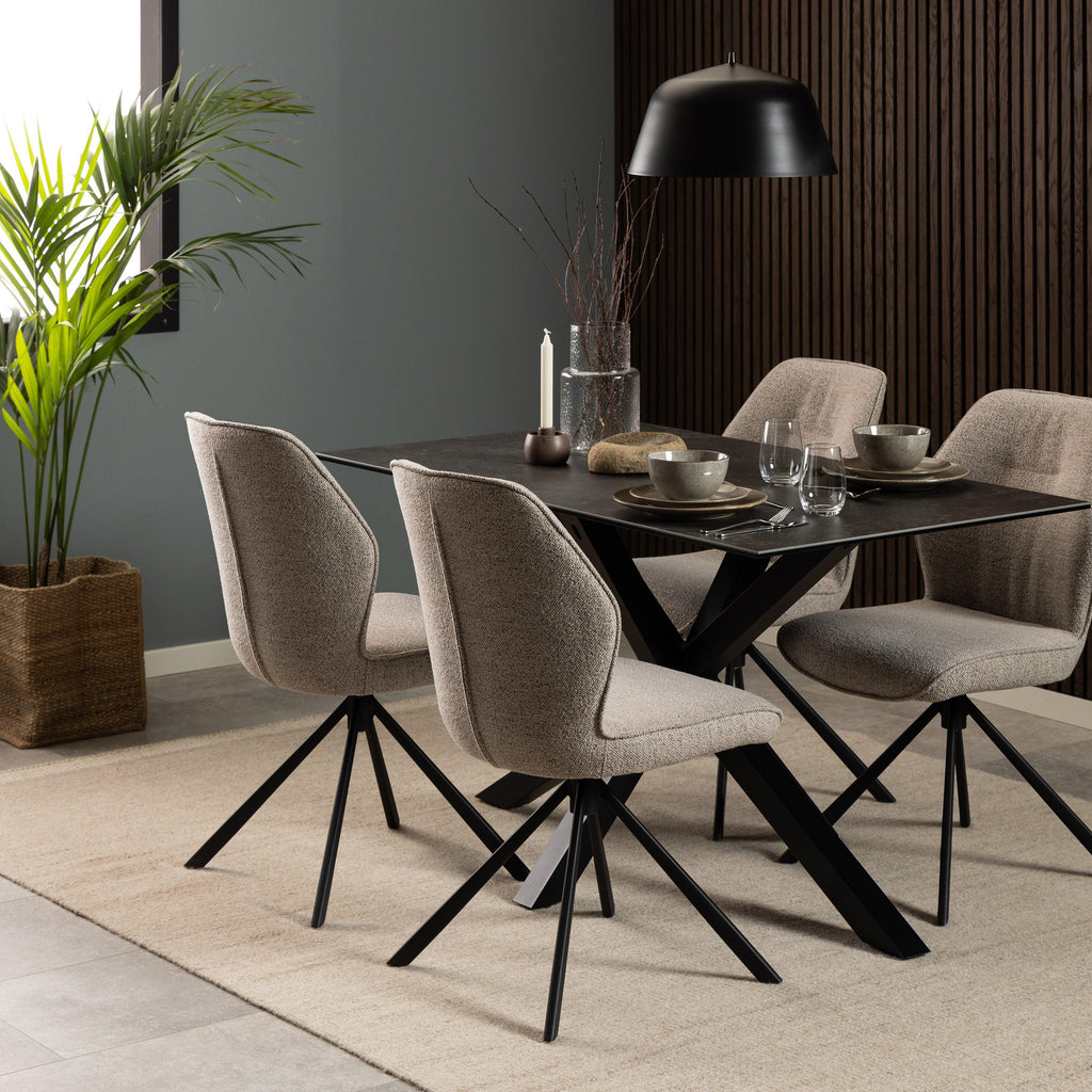 Heaven Dining Table with Ceramic Black Top 135cm - image 4