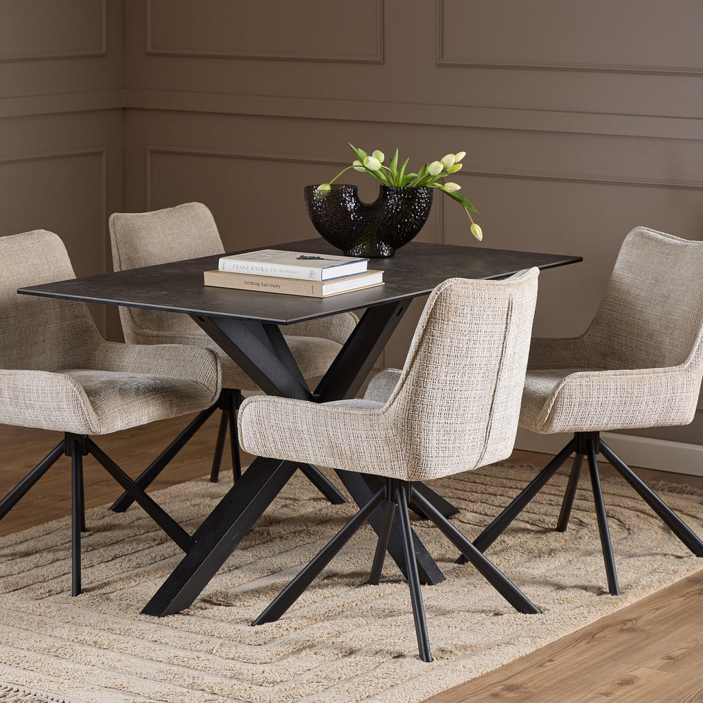 Heaven Dining Table with Ceramic Black Top 135cm - image 5