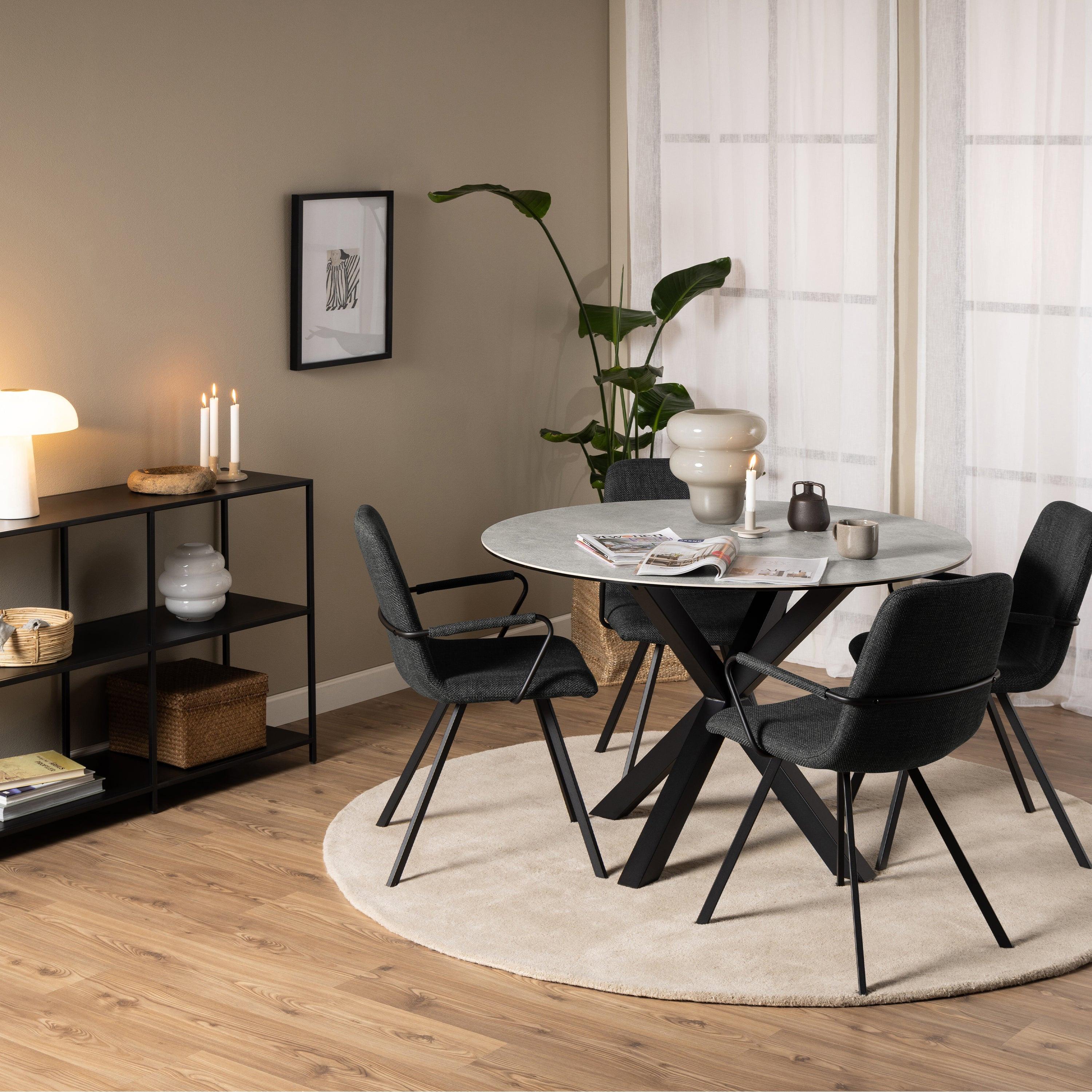 Heaven Round Dining Table with Ceramic Grey Top - image 3
