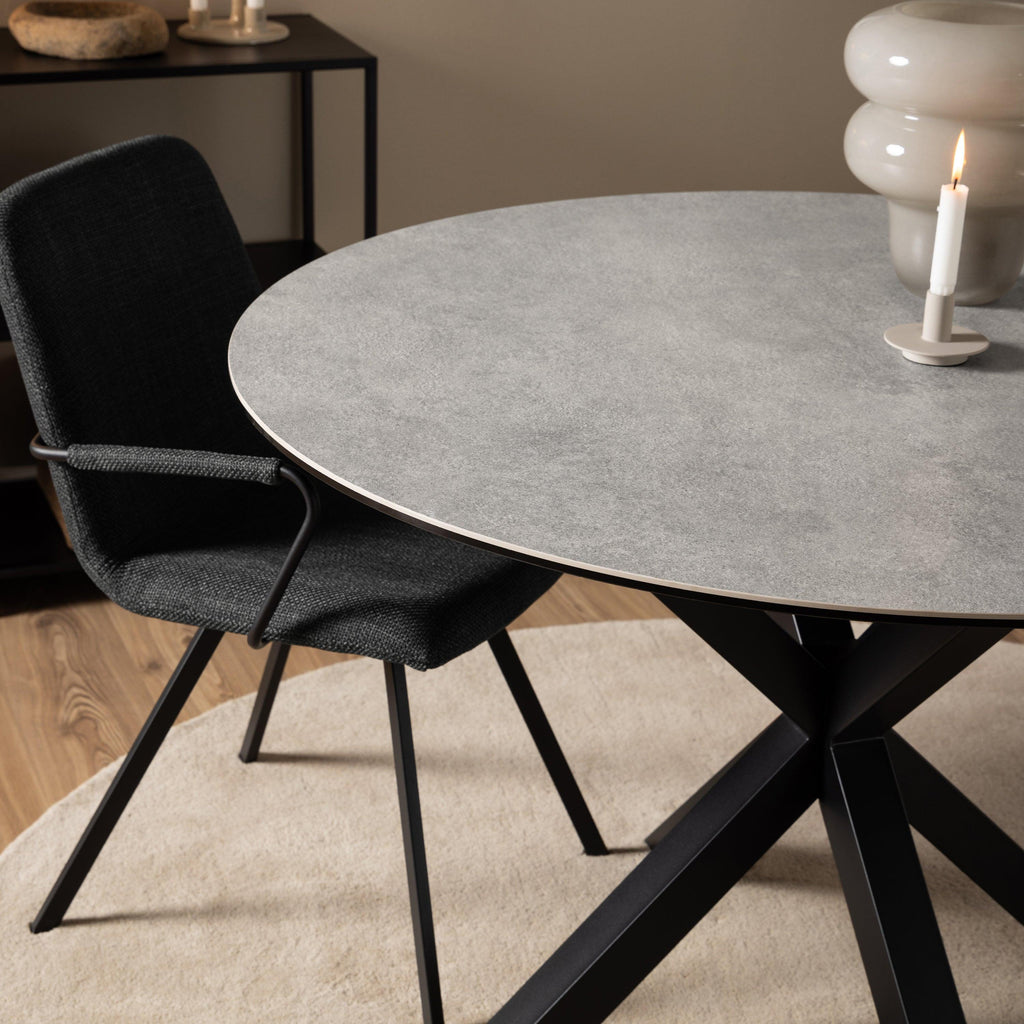Heaven Round Dining Table with Ceramic Grey Top - image 4