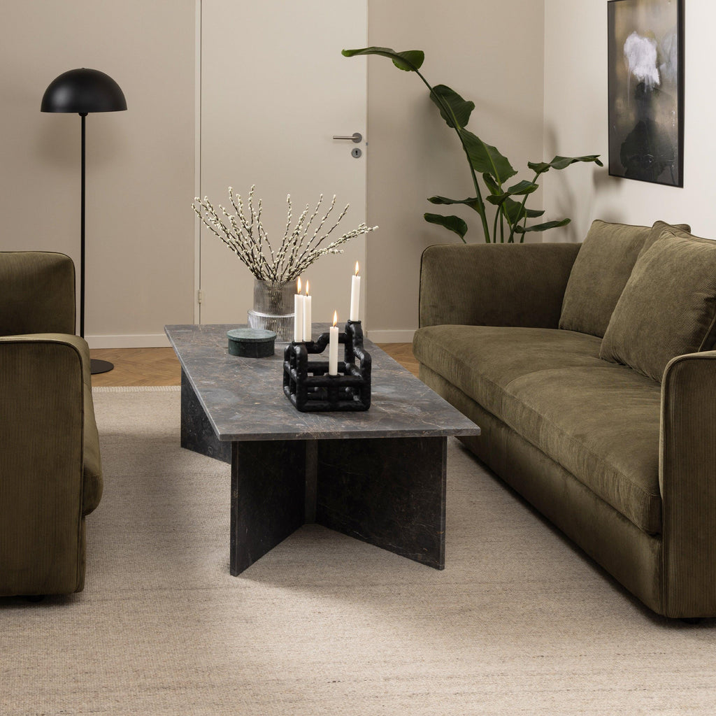 Vega Rectangular Coffee Table with Marron Marble Top 140cm - image 3